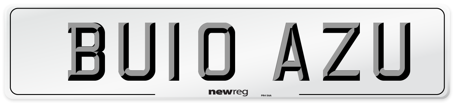 BU10 AZU Number Plate from New Reg